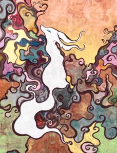 『融花』F6号 咲き乱れると溶け混ざるは同じ事 世界の全ては私であり、私の餌である